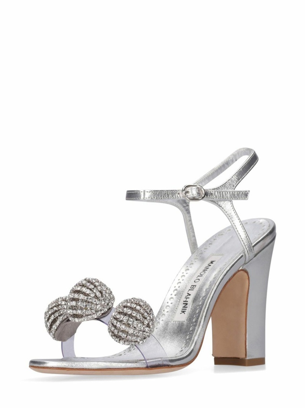 $1545 MANOLO BLAHNIK - 105mm Elhob Leather & Pvc Sandals size 35